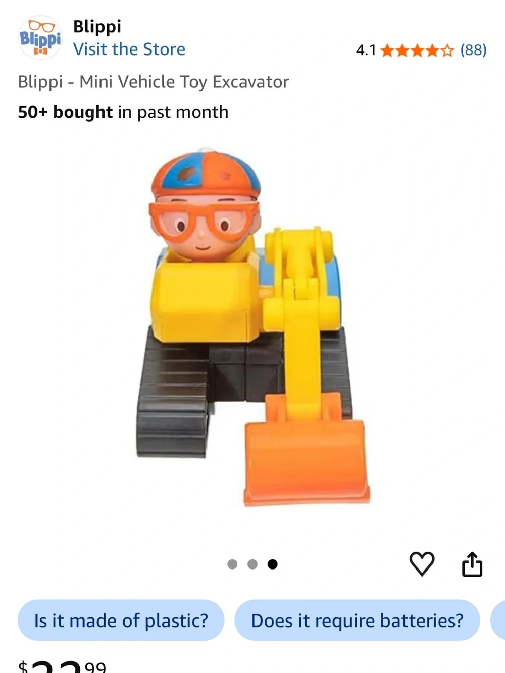 Blippi - Mini Vehicle Toy Excavator